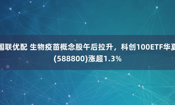 国联优配 生物疫苗概念股午后拉升,科创100ETF华夏(588800)涨超1.3%